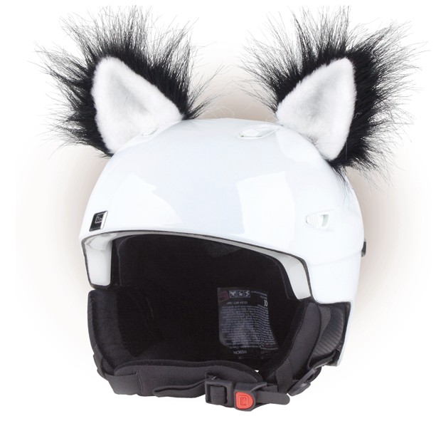 Katzenohren Für Helm - Selbstklebende Plüschohren Mit Klettverschluss In Lila